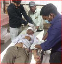 The police themselves took the person injured in the accident to the hospital.