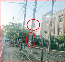 Why did they first put up the party flags and then remove them?