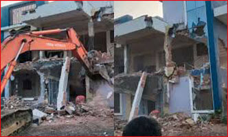Illegal house of 'neta ji' accused of firing 28 rounds demolished