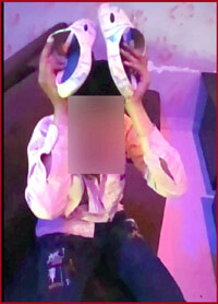 Unique punishment in case of love jihad, student accused of molesting a minor beaten up, forced to say 'Love jihad is a sin' by keeping slippers on his head