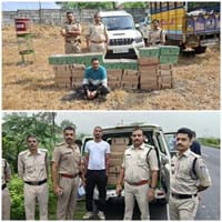 Excise action, accused arrested with 35 boxes of liquor from vehicle