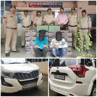 Big police action: SUV car along with illegal liquor seized on highway